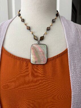 LUC 925 Lucas Lameth Shell Necklace with Pendant